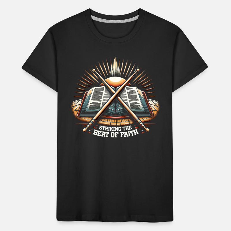 Drum Player Jesus Drum set Pick Jesus Drums Player Kinder Premium Bio T-Shirt