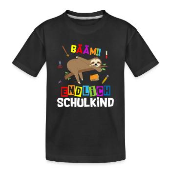 Bääm enfin l’inscription des écoliers paresseux - T-shirt bio Premium Enfant - noir - Devant