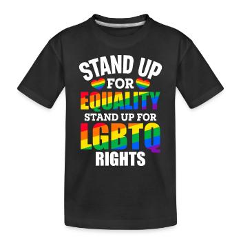 Défendez l’égalité Défendez les droits des LGBTQ. - T-shirt bio Premium Enfant - noir - Devant