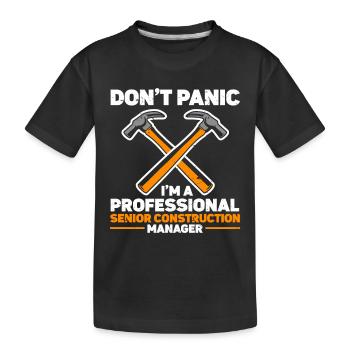 Construction Project Manager - Kids' Premium Organic T-Shirt - black - Front