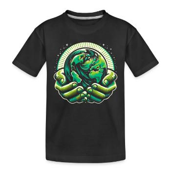 Anti-littering Keine Umwelt Müll Recyceln - Kinder Premium Bio T-Shirt - Schwarz - Vorne
