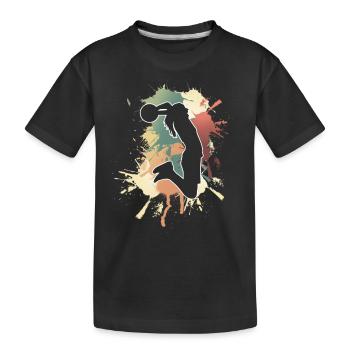 basketball women's basketball player basketball - Kids' Premium Organic T-Shirt - black - Front