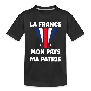 Patriot France My Country My Fatherland - Kids' Premium Organic T-Shirt - black - Front