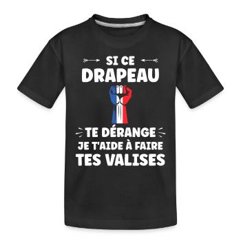 drapeau francais patriote - T-shirt bio Premium Enfant - noir - Devant