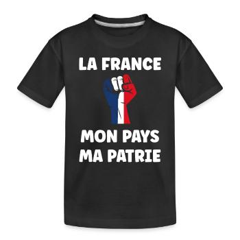 patriote la france mon pays ma patrie - T-shirt bio Premium Enfant - noir - Devant