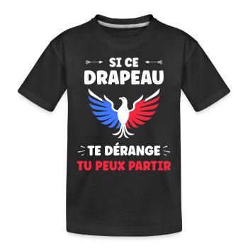 patriote drapeau france - T-shirt bio Premium Enfant - noir - Devant