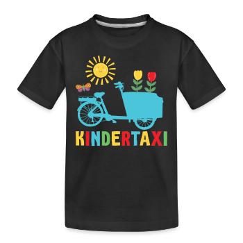 Fracht Kindertaxi Fracht Fahrrad Cargobike - Kinder Premium Bio T-Shirt - Schwarz - Vorne