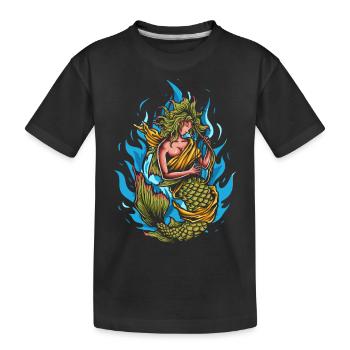 Meerjungfrau, die Harfe spielt - Kinder Premium Bio T-Shirt - Schwarz - Vorne