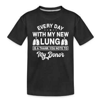 Lung TransLung Transplant Gratitude - Kids' Premium Organic T-Shirt - black - Front