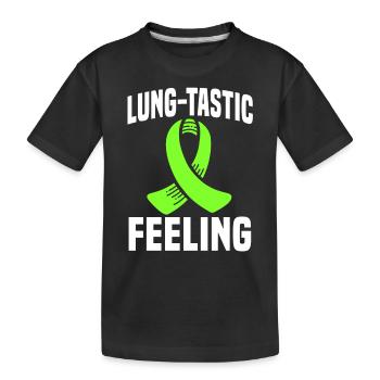 Lung Transplant Pun - Kids' Premium Organic T-Shirt - black - Front