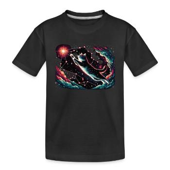 Chat, Astronaute, Astronomie, Système Solaire Externe - T-shirt bio Premium Enfant - noir - Devant