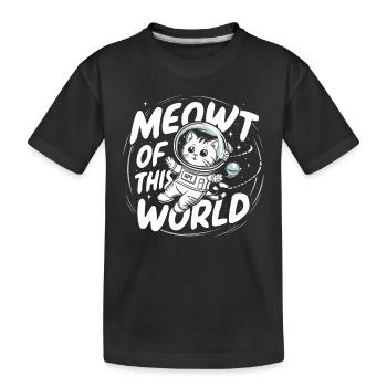 Chat, Astronaute, Astronomie, Système Solaire Externe - T-shirt bio Premium Enfant - noir - Devant