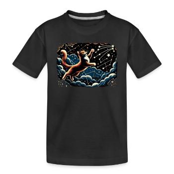 Chat, Astronaute, Astronomie, Système Solaire Externe - T-shirt bio Premium Enfant - noir - Devant