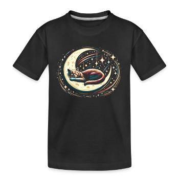 Chat, Astronaute, Astronomie, Système Solaire Externe - T-shirt bio Premium Enfant - noir - Devant