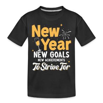 Neues Jahr, neue Ziele, neue Errungenschaften, die es zu erreichen gilt - Kinder Premium Bio T-Shirt - Schwarz - Vorne