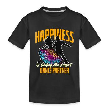 Ballroom Dance Happiness Is Finding Dance Floor - Kids' Premium Organic T-Shirt - black - Front