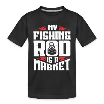 Pêche à l’aimant - T-shirt bio Premium Enfant - noir - Devant