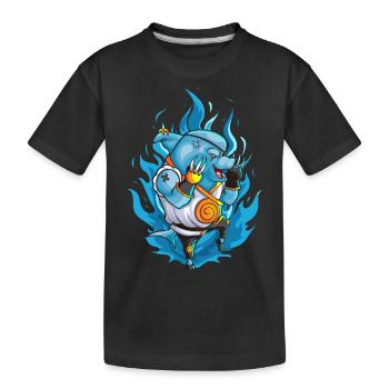 Der kämpfende Hai mit der Eisernen Klaue - Kinder Premium Bio T-Shirt - Schwarz - Vorne