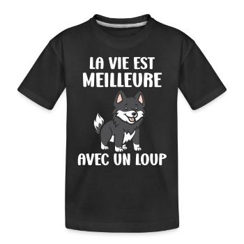 Humour loup - T-shirt bio Premium Enfant - noir - Devant
