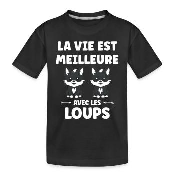 Humour loup - T-shirt bio Premium Enfant - noir - Devant