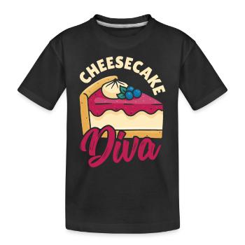 Journée du gâteau au fromage pour les becs sucrés - T-shirt bio Premium Enfant - noir - Devant