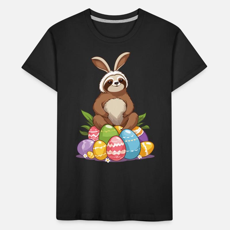 Funny Sloth Easter Bunny Iconic Easter Kids' Premium Organic T-Shirt