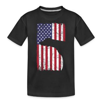 Weimaraner Hund mit USA Flagge - Kinder Premium Bio T-Shirt - Schwarz - Vorne