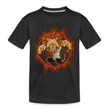Le lion cool aux longs - T-shirt bio Premium Enfant - noir - Devant