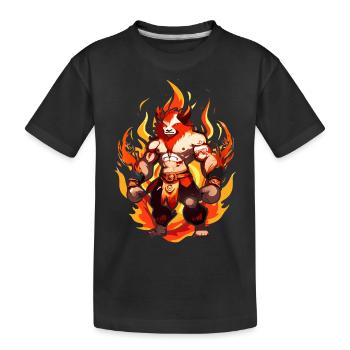 Dämon mit feurigem Flair - Kinder Premium Bio T-Shirt - Schwarz - Vorne