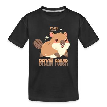 Fast Brain Power - Kids' Premium Organic T-Shirt - black - Front