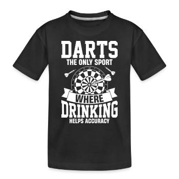 Les fléchettes : le seul sport où boire aide à s’habituer - T-shirt bio Premium Enfant - noir - Devant