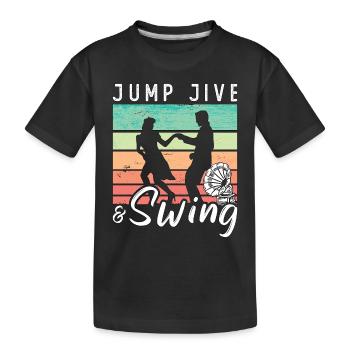 Swing Dance Jump Jive & Retro Dancing Swing Dancer - Kids' Premium Organic T-Shirt - black - Front