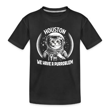 Chat, Astronaute, Astronomie, Système Solaire Externe - T-shirt bio Premium Enfant - noir - Devant
