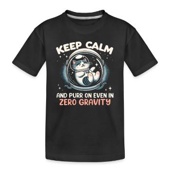 Chat, Astronaute, Astronomie, Système Solaire Externe - T-shirt bio Premium Enfant - noir - Devant