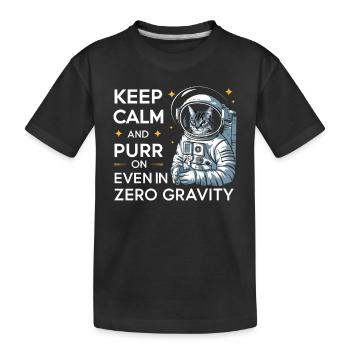 Chat, Astronaute, Astronomie, Système Solaire Externe - T-shirt bio Premium Enfant - noir - Devant