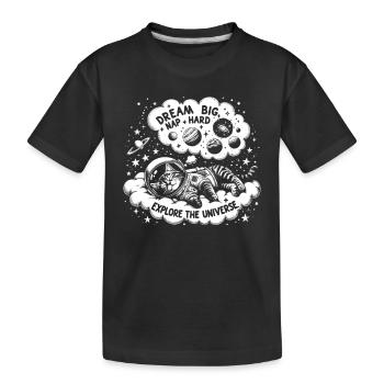 Chat, Astronaute, Astronomie, Système Solaire Externe - T-shirt bio Premium Enfant - noir - Devant