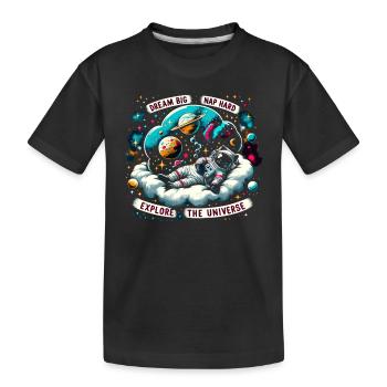 Chat, Astronaute, Astronomie, Système Solaire Externe - T-shirt bio Premium Enfant - noir - Devant