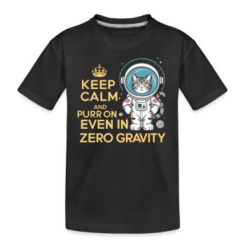 Chat, Astronaute, Astronomie, Système Solaire Externe - T-shirt bio Premium Enfant - noir - Devant