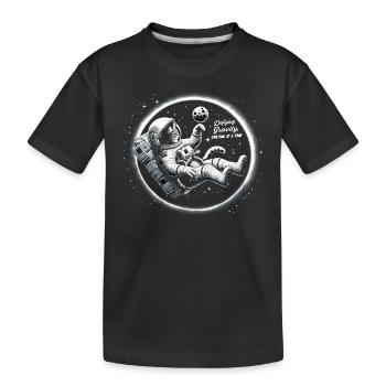 Chat, Astronaute, Astronomie, Système Solaire Externe - T-shirt bio Premium Enfant - noir - Devant