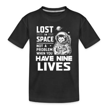Chat, Astronaute, Astronomie, Système Solaire Externe - T-shirt bio Premium Enfant - noir - Devant