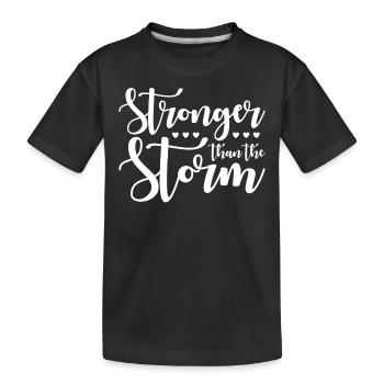 Stärker Als Der Sturm Motivation - Kinder Premium Bio T-Shirt - Schwarz - Vorne