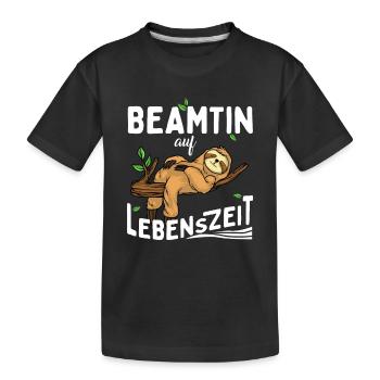 Paresseux Fonctionnaire à vie Fonctionnaire à vie - T-shirt bio Premium Enfant - noir - Devant