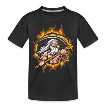 Uranus Dieu avec fond de feu en demi-teinte - T-shirt bio Premium Enfant - noir - Devant