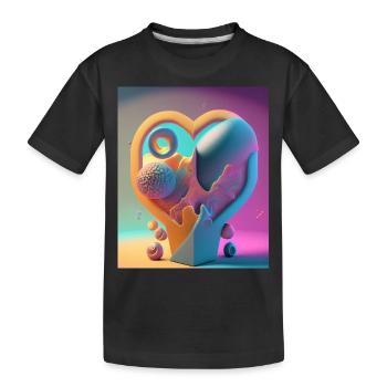 Heart Carved in Stone: Abstract Explosion of Color - Kids' Premium Organic T-Shirt - black - Front