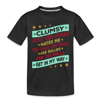 Je ne suis pas maladroit, les murs sont gênants - T-shirt bio Premium Enfant - noir - Devant