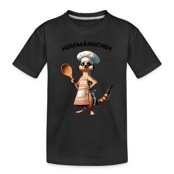 Erdmännchen - Herdmännchen kochen Hobbykoch Koch - Kinder Premium Bio T-Shirt - Schwarz - Vorne