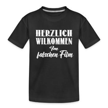 Welcome to the wrong movie - Kids' Premium Organic T-Shirt - black - Front