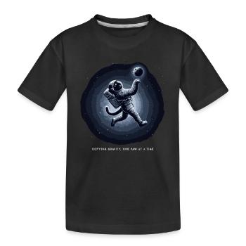 Chat, Astronaute, Astronomie, Système Solaire Externe - T-shirt bio Premium Enfant - noir - Devant
