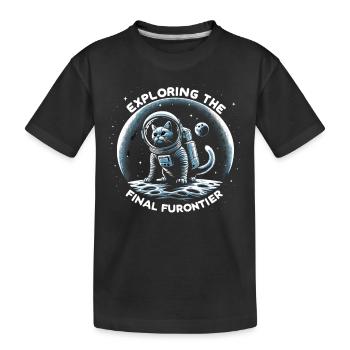 Chat, Astronaute, Astronomie, Système Solaire Externe - T-shirt bio Premium Enfant - noir - Devant