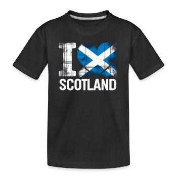 Ich liebe Schottland - Kinder Premium Bio T-Shirt - Schwarz - Vorne